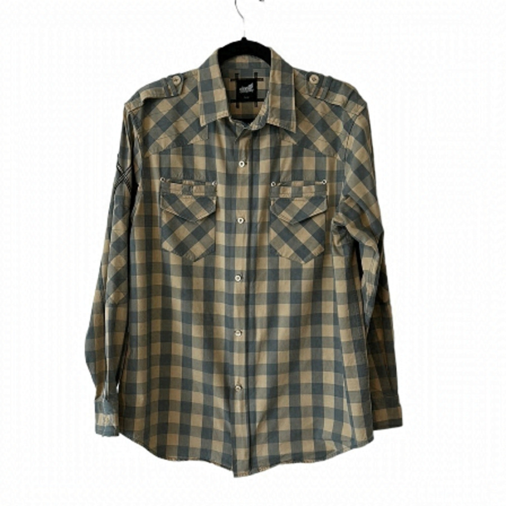Elm Company Buffalo Plaid Zipper / Button Up Shirt Jacket - Size Large